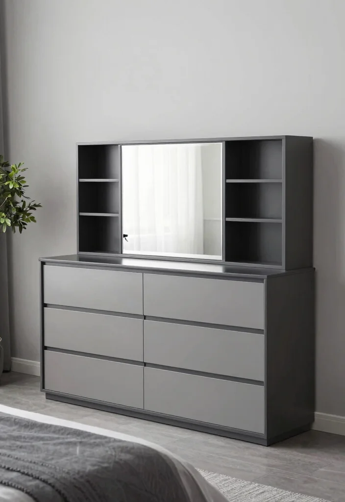 17 Bedroom Dresser With Mirror Ideas Practical and Chic - 3. Multi-Functional Dresser with Integrated Mirror 1