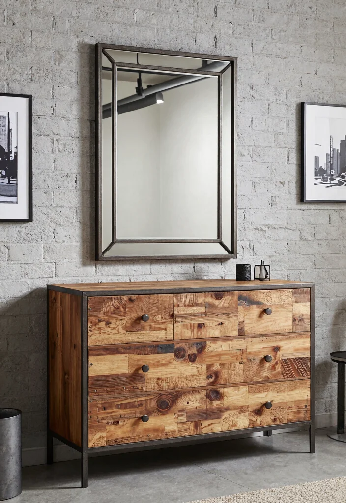 17 Bedroom Dresser With Mirror Ideas Practical and Chic - 5. Industrial Style Dresser 1