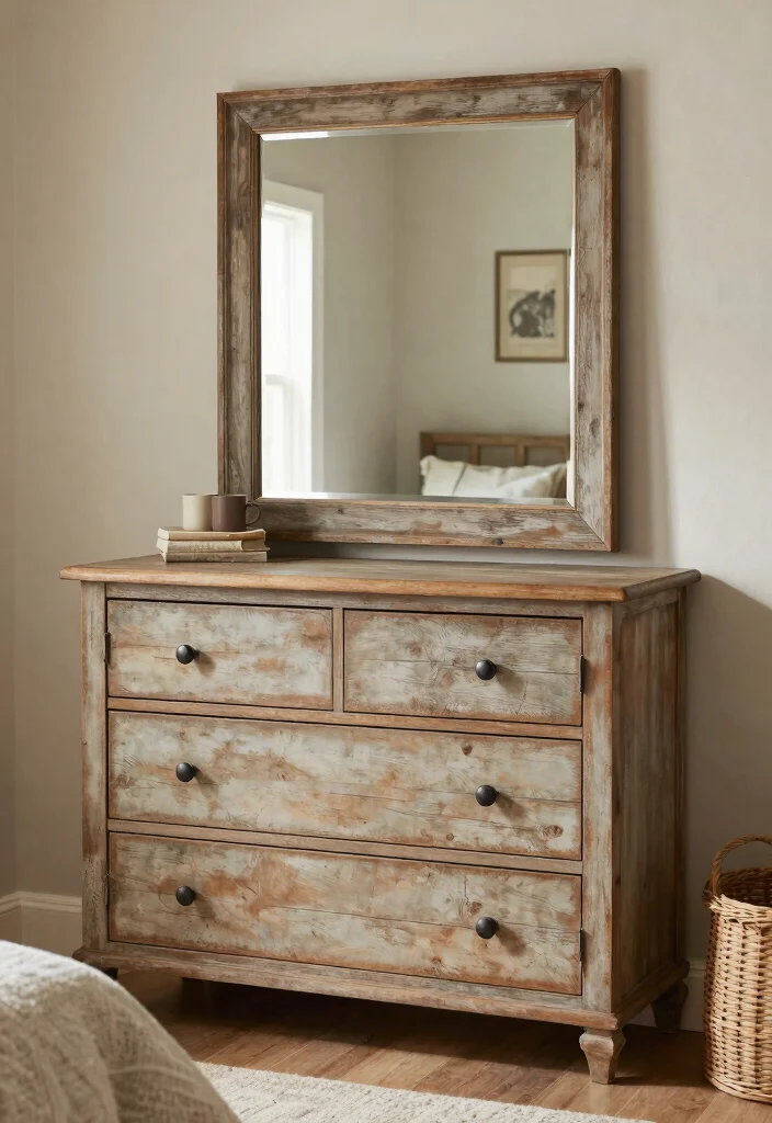 17 Bedroom Dresser With Mirror Ideas Practical and Chic - 7. Farmhouse Chic Dresser 1