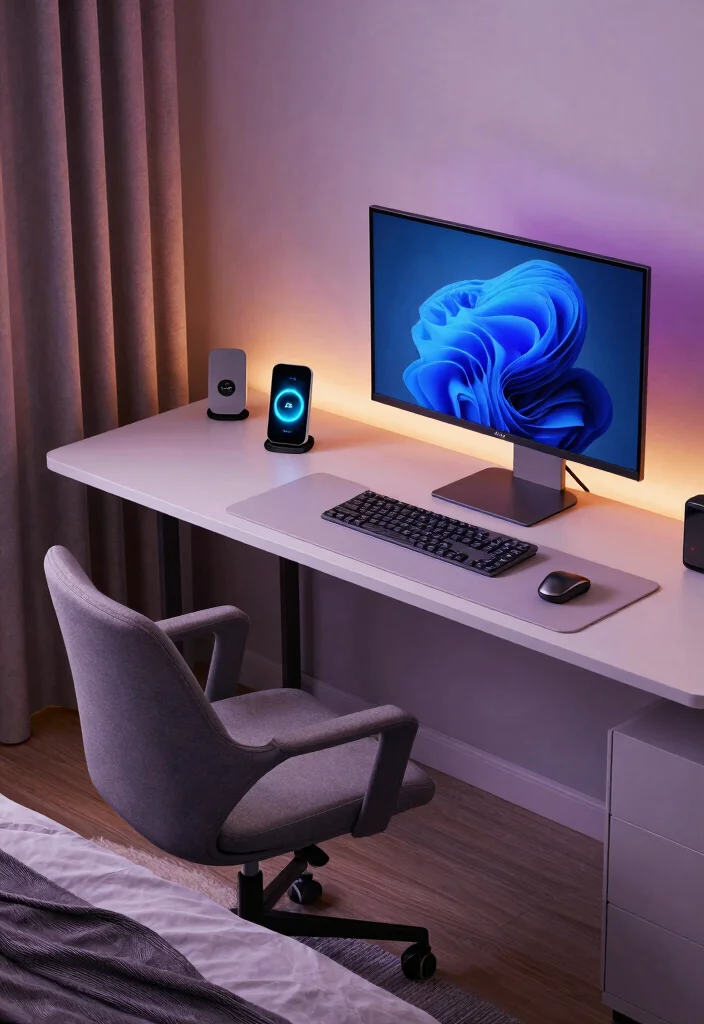 17 Bedroom Ideas for Girls 10 to 12: Fun, Stylish, and Age-Appropriate - 10. Tech-Savvy Space 1