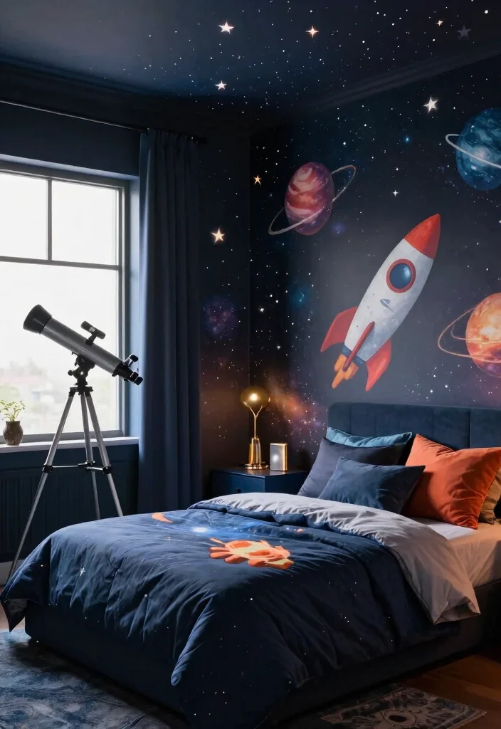17 Bedroom Ideas for Girls 10 to 12: Fun, Stylish, and Age-Appropriate - 16. Space Odyssey 1
