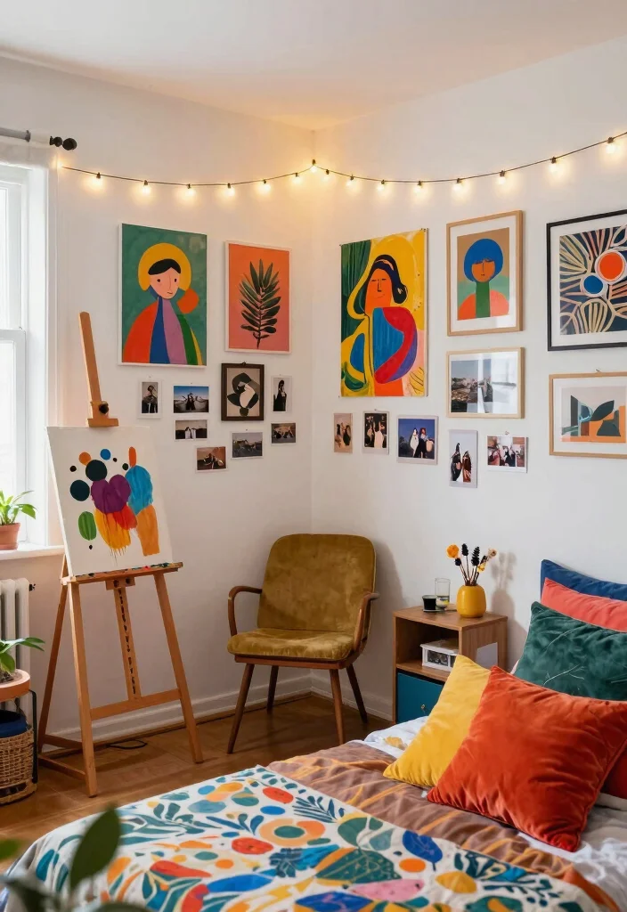 17 Bedroom Ideas for Girls 10 to 12: Fun, Stylish, and Age-Appropriate - 4. Artsy Inspiration 1