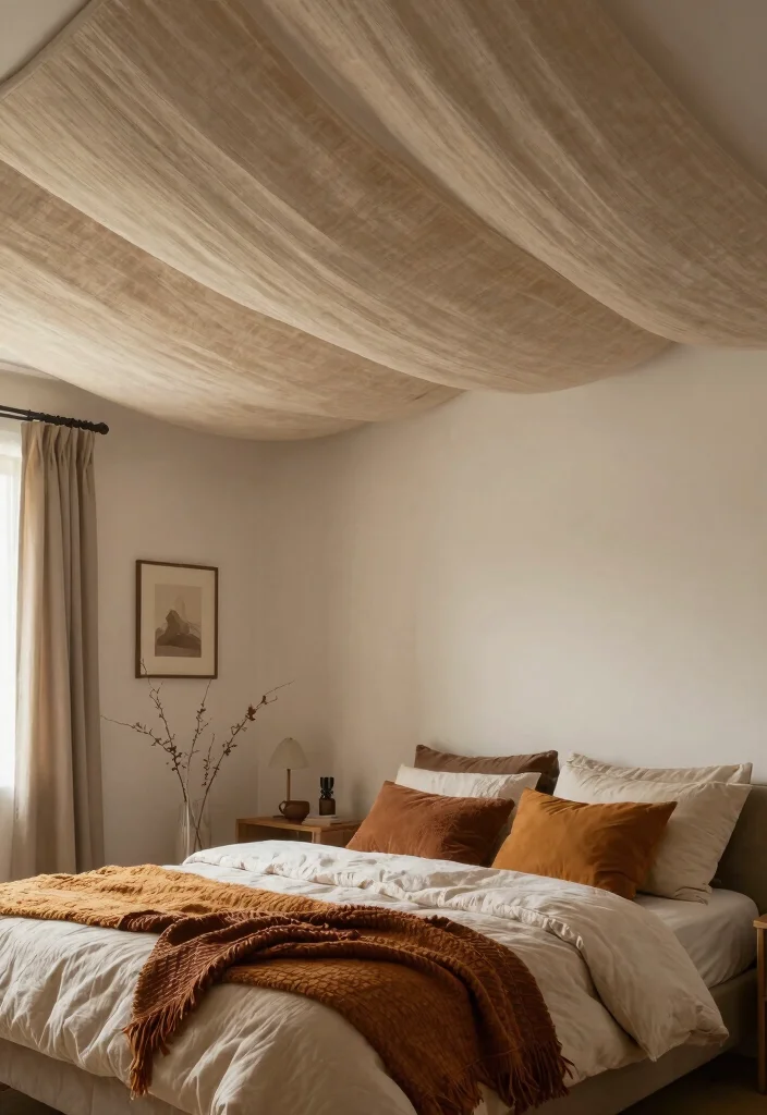 17 Fall Ceiling Designs for Bedroom Ideas Modern Stylish Finish - 13. Eco-Friendly Fabric Ceilings 1