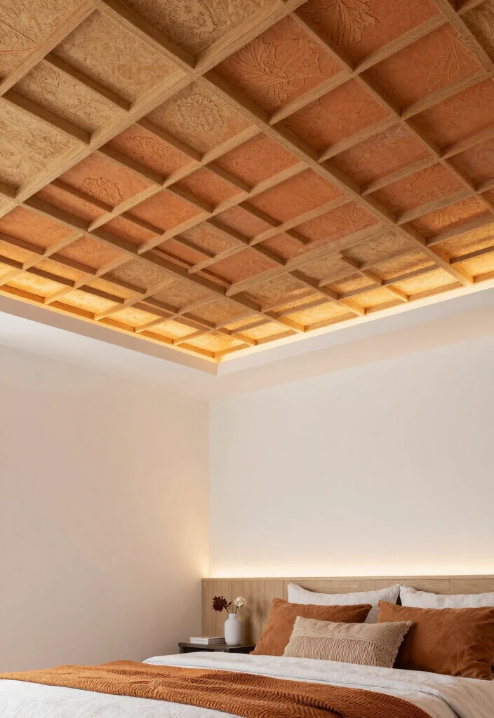 17 Fall Ceiling Designs for Bedroom Ideas Modern Stylish Finish - 16. Artistic Ceiling Grids 1