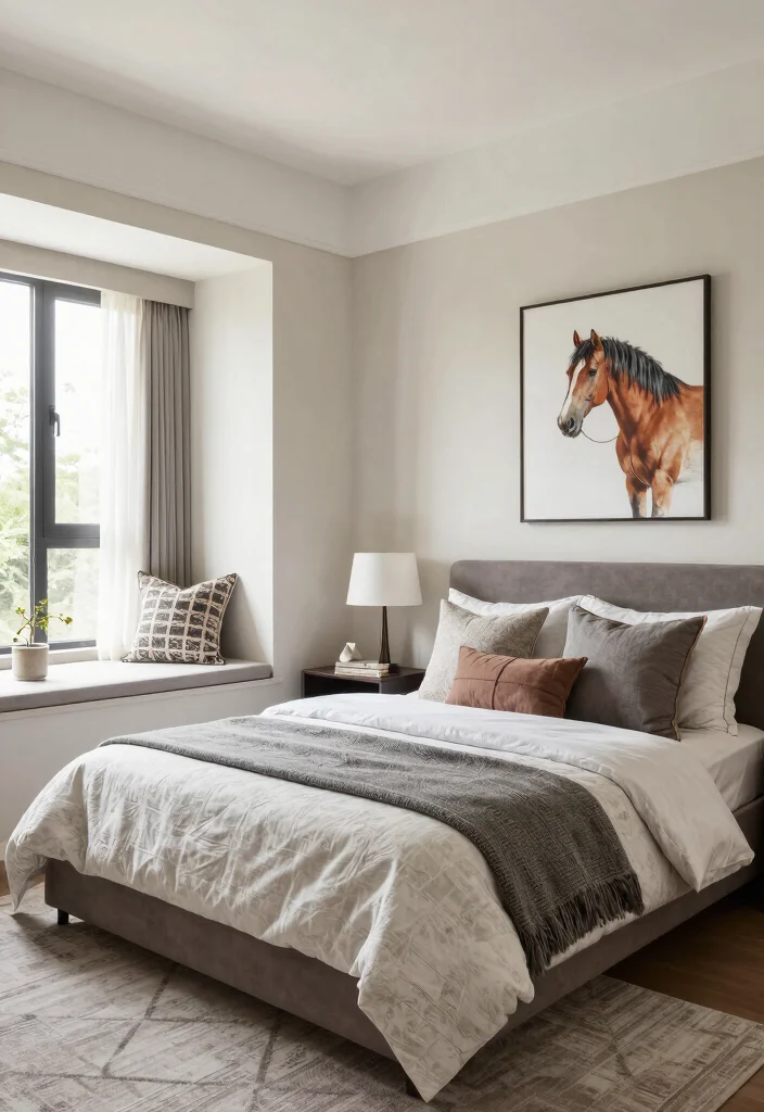 17 Horse Bedroom Ideas for Teens: Elegant Equestrian Style - 12. Themed Furniture Arrangement 1