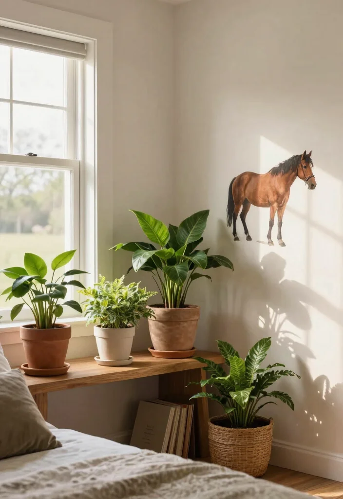 17 Horse Bedroom Ideas for Teens: Elegant Equestrian Style - 13. Incorporate Nature Elements 1