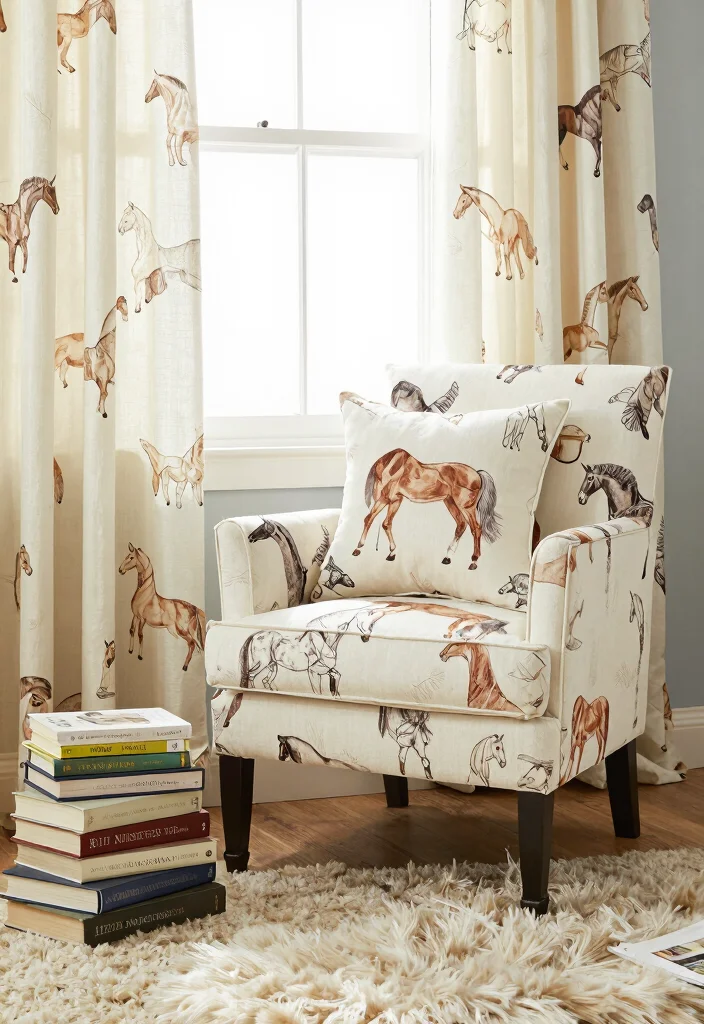17 Horse Bedroom Ideas for Teens: Elegant Equestrian Style - 8. Equestrian-Inspired Textiles 1
