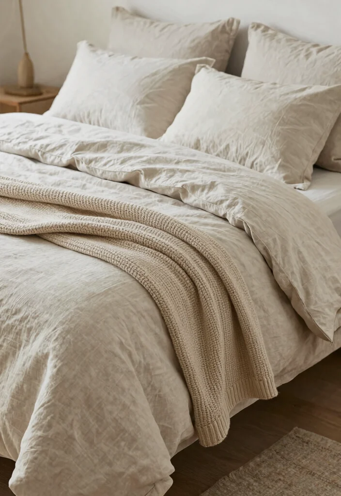 17 Organic Modern Bedroom Inspiration Ideas: Calm Natural Luxury - 11. Sustainable Bedding Choices 1