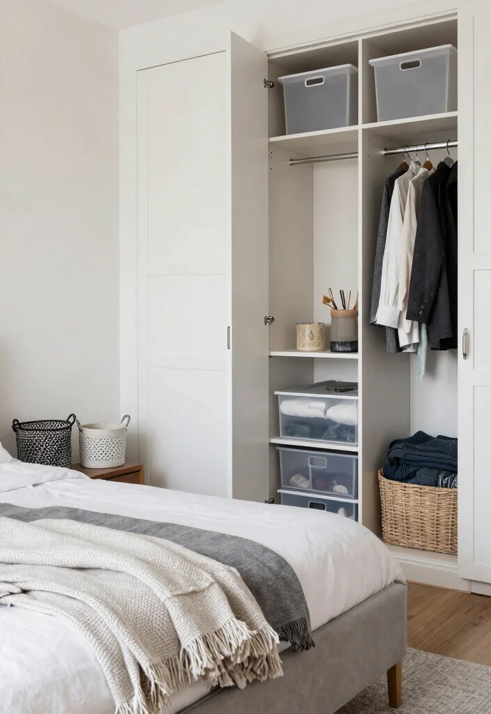 17 Organic Modern Bedroom Inspiration Ideas: Calm Natural Luxury - 13. Functional and Stylish Storage 1