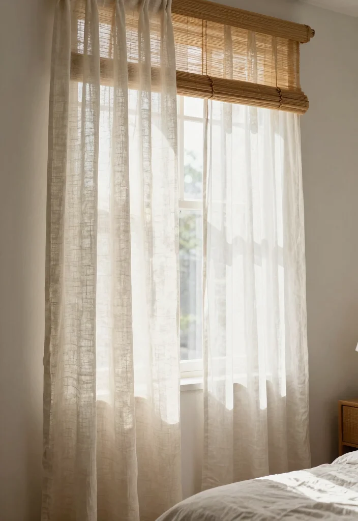 17 Organic Modern Bedroom Inspiration Ideas: Calm Natural Luxury - 14. Serene Window Treatments 1