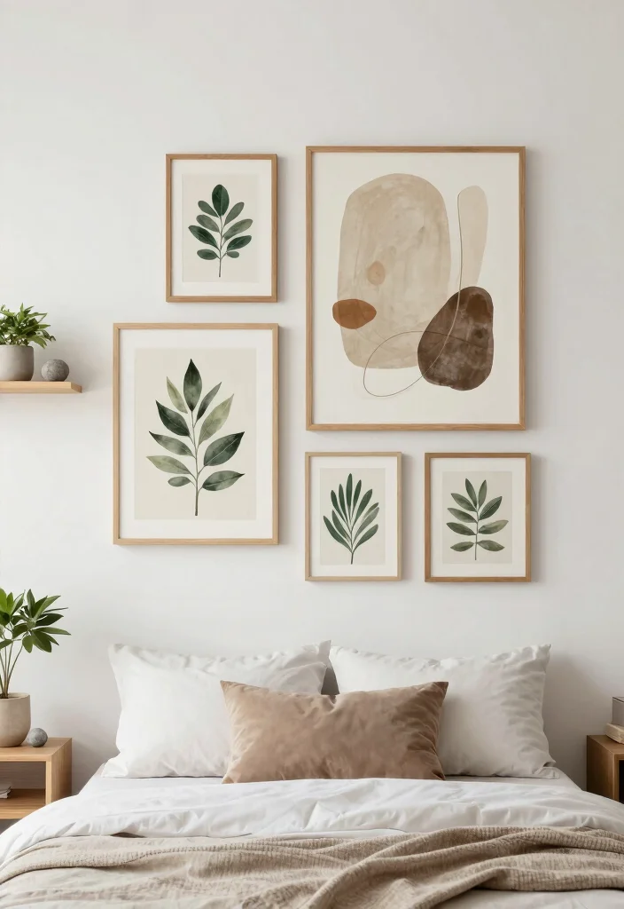 17 Organic Modern Bedroom Inspiration Ideas: Calm Natural Luxury - 6. Earthy Art and Wall Decor 1