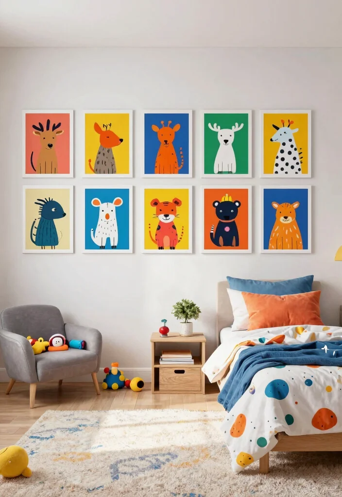 17 Printable Wall Art Bedroom Ideas: Easy Affordable Decor - 10. Kid-Friendly Prints 1
