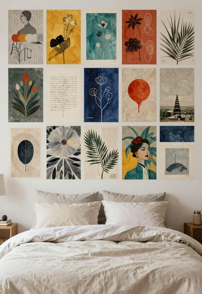 17 Printable Wall Art Bedroom Ideas: Easy Affordable Decor - 12. Artistic Collages 1