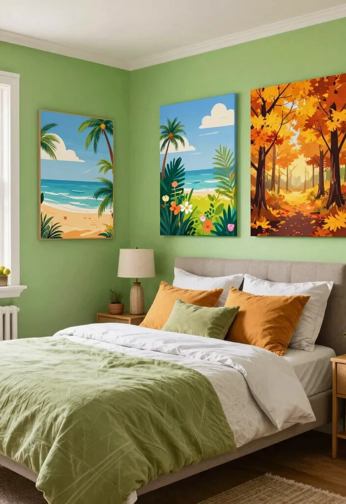 17 Printable Wall Art Bedroom Ideas: Easy Affordable Decor - 14. Seasonal Color Updates 1