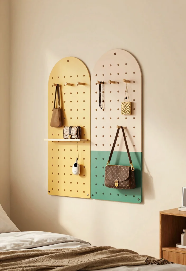 17 Small Bedroom Wardrobe Ideas: Compact and Organized - 14. Pegboard Organizers 1