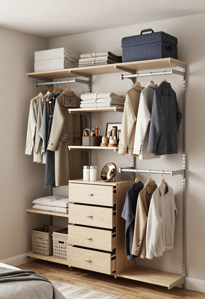 17 Small Bedroom Wardrobe Ideas: Compact and Organized - 15. Layered Closet Systems 1