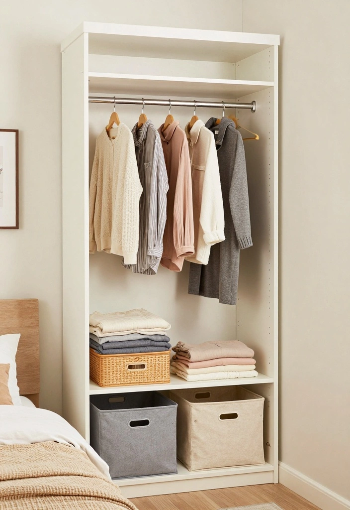 17 Small Bedroom Wardrobe Ideas: Compact and Organized - 17. Seasonal Wardrobe Rotation 1