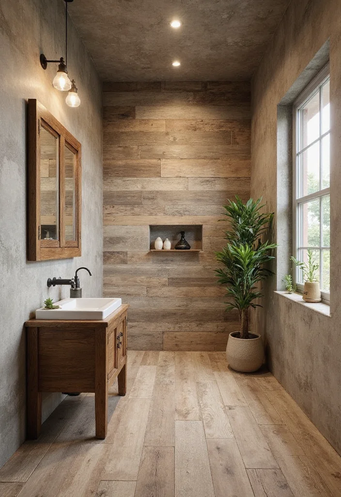 18 Bathroom Tile Design Ideas For Every Look - 1. Reclaimed Wooden Tiles
