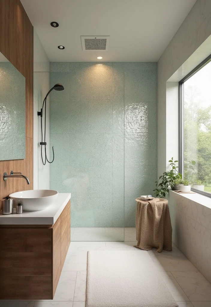 18 Bathroom Tile Design Ideas For Every Look - 11. Glass Tiles
