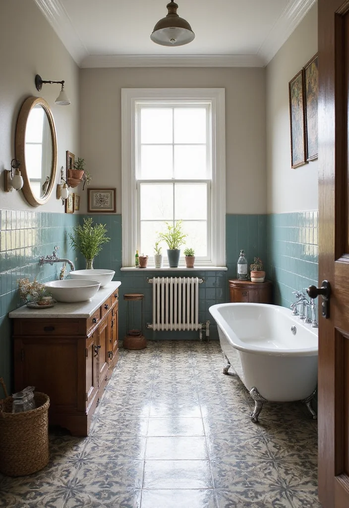 18 Bathroom Tile Design Ideas For Every Look - 17. Vintage-inspired Tiles