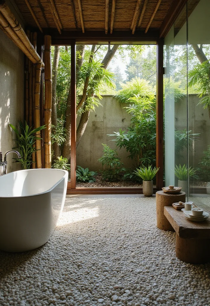 18 Bathroom Tiles Design Ideas For Bold Makeovers - 6. Nature-Inspired Pebble Tiles