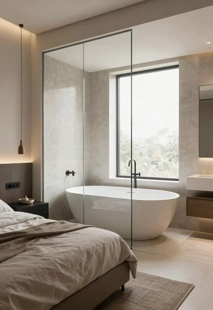 18 Bathtub in Bedroom Ideas That Feel Luxurious and Relaxing - 10. Blending Spaces 1