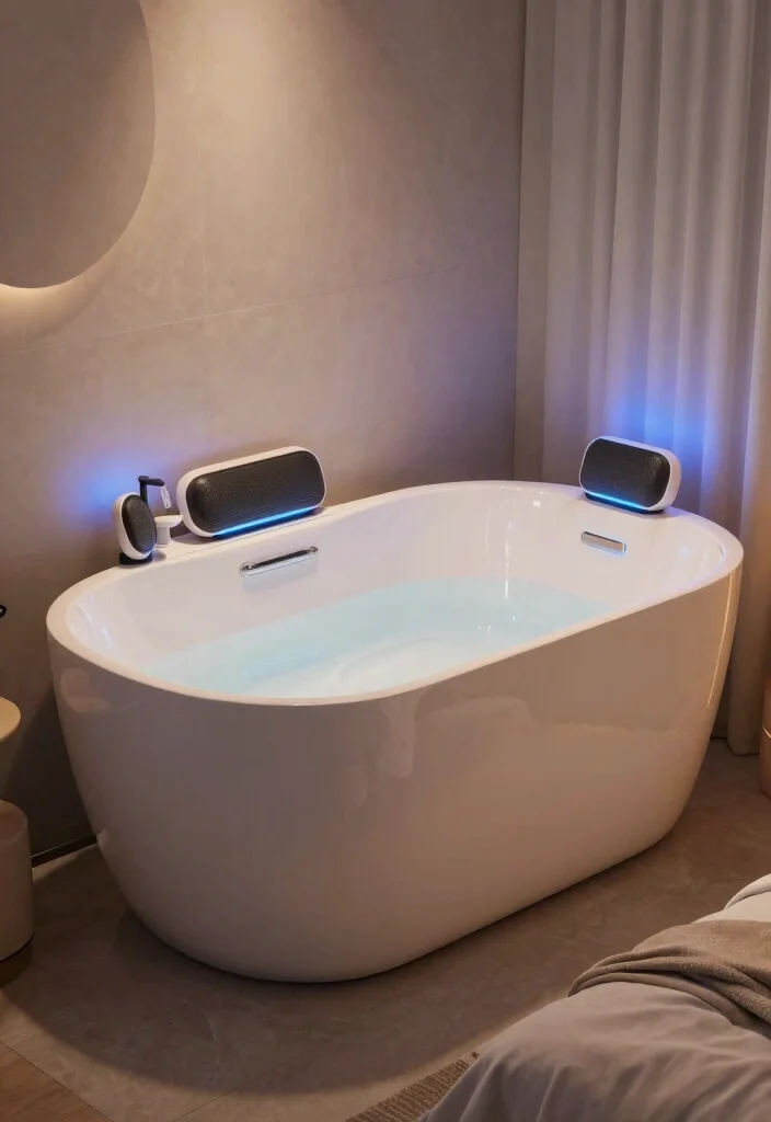 18 Bathtub in Bedroom Ideas That Feel Luxurious and Relaxing - 13. Integrated Technology 1
