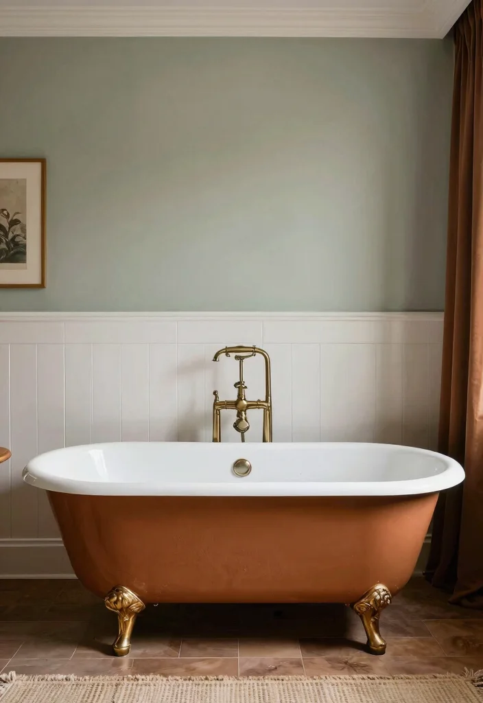 18 Bathtub in Bedroom Ideas That Feel Luxurious and Relaxing - 14. Vintage Meets Modern 1