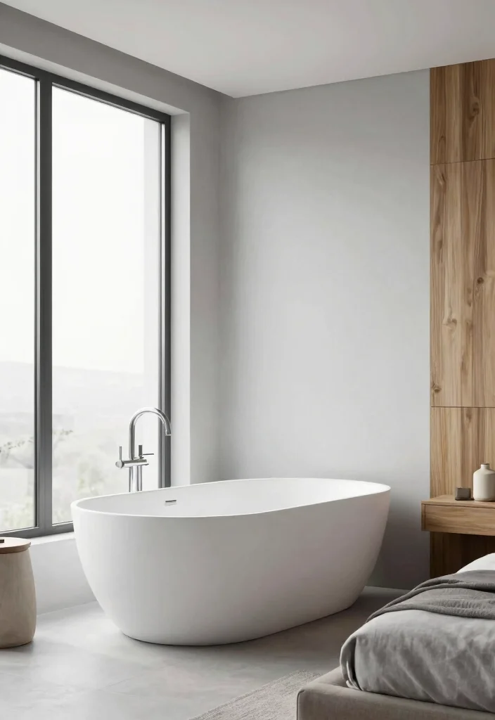 18 Bathtub in Bedroom Ideas That Feel Luxurious and Relaxing - 5. Minimalist Modern 1