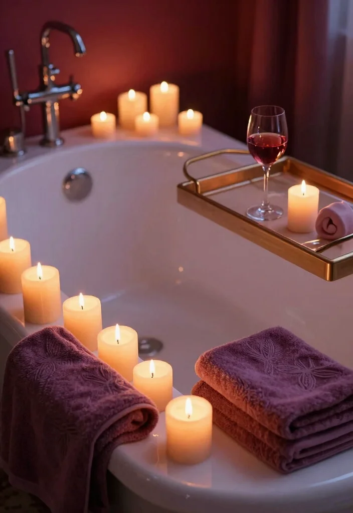 18 Bathtub in Bedroom Ideas That Feel Luxurious and Relaxing - 8. Romantic Candlelit Soaks 1