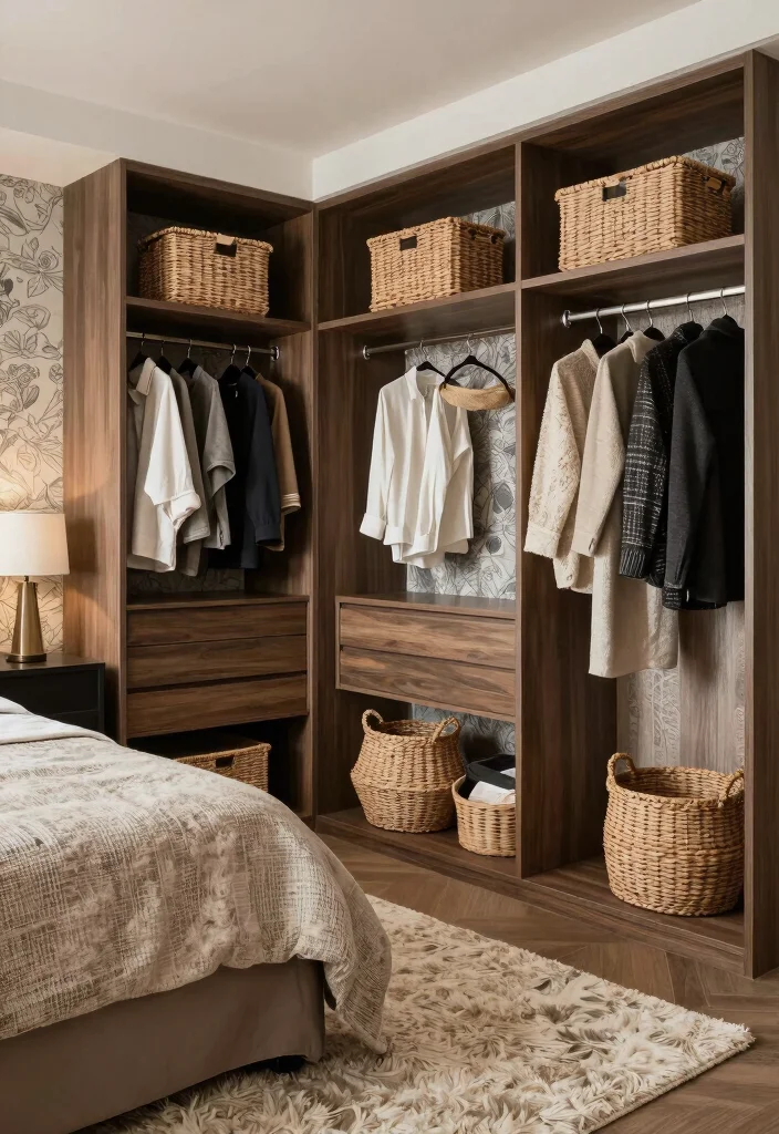 18 Bedroom With Walk In Closet Layout Ideas: Functional Flow - 12. Textured Layers 1
