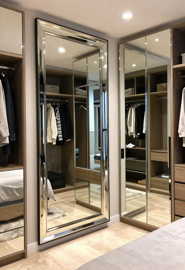 18 Bedroom With Walk In Closet Layout Ideas: Functional Flow - 17. Mirror Magic 1