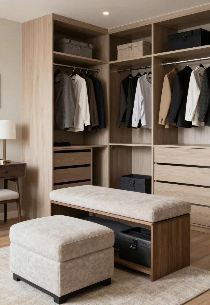 18 Bedroom With Walk In Closet Layout Ideas: Functional Flow - 18. Multi-Functional Furniture 1