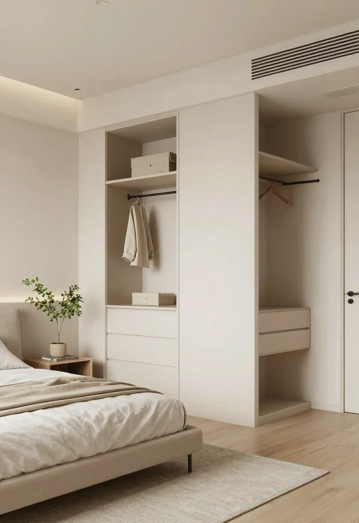 18 Bedroom With Walk In Closet Layout Ideas: Functional Flow - 3. Minimalist Zen 1