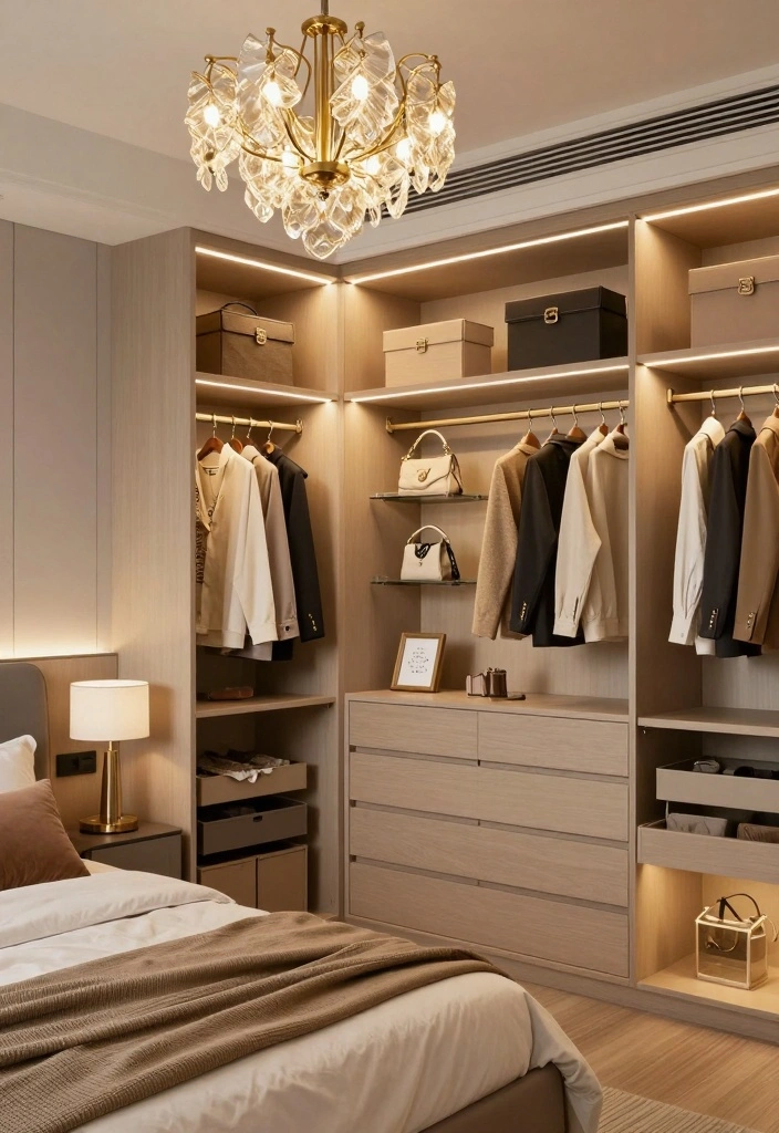 18 Bedroom With Walk In Closet Layout Ideas: Functional Flow - 6. Smart Lighting Solutions 1