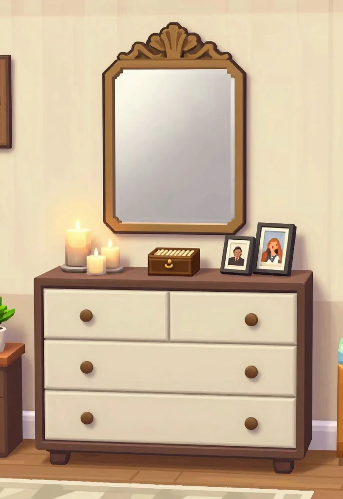 18 Bloxburg Parents Bedroom Ideas: Elegant Game Inspired Design - 17. Elegant Dresser Displays 1