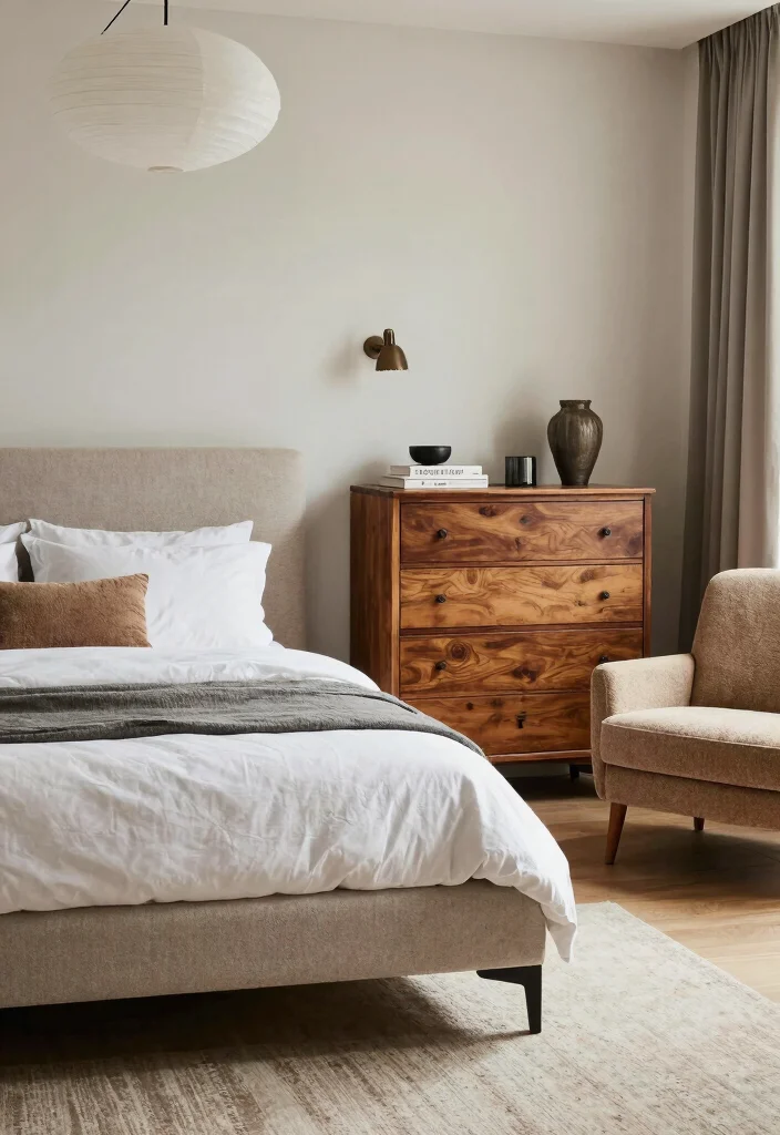 18 Modern Farmhouse Bedroom Master Suite Ideas for a Cozy, Elegant Style - 12. Mix and Match Furniture Styles 1