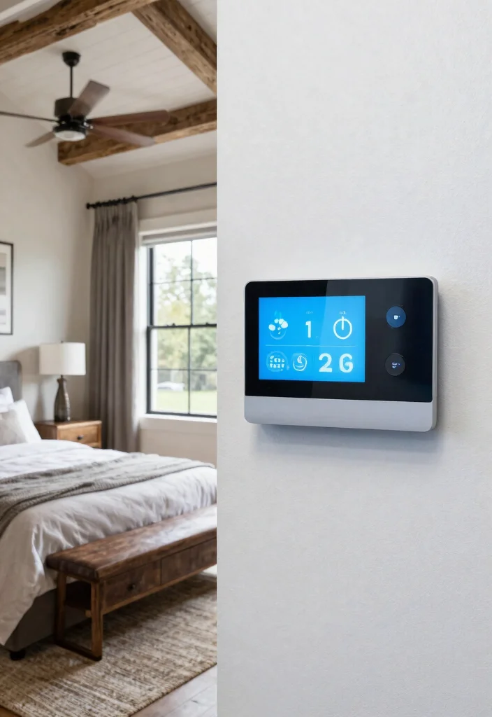 18 Modern Farmhouse Bedroom Master Suite Ideas for a Cozy, Elegant Style - 16. Smart Technology Integration 1