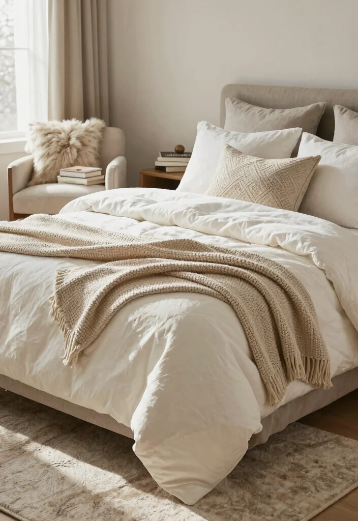 18 Modern Farmhouse Bedroom Master Suite Ideas for a Cozy, Elegant Style - 3. Layered Textiles for Cozy Vibes 1