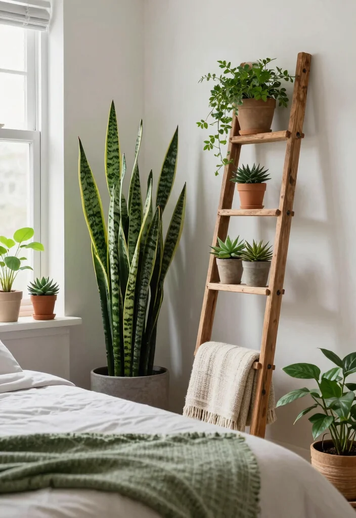 18 Modern Farmhouse Bedroom Master Suite Ideas for a Cozy, Elegant Style - 8. Natural Elements and Indoor Plants 1