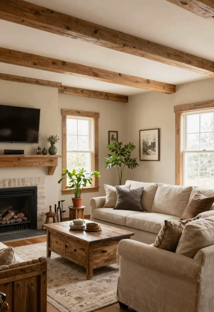 12 Ceiling Crown Molding Ideas That Hide Rough Drywall Seams - 7. Farmhouse-Style Crown Molding 1