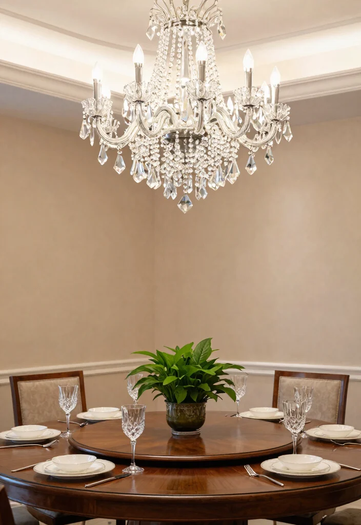 12 Fandelier Ceiling Fan Ideas That Work in Dining Rooms With Low Ceilings - 1. Glamorous Crystal Fandelier 1