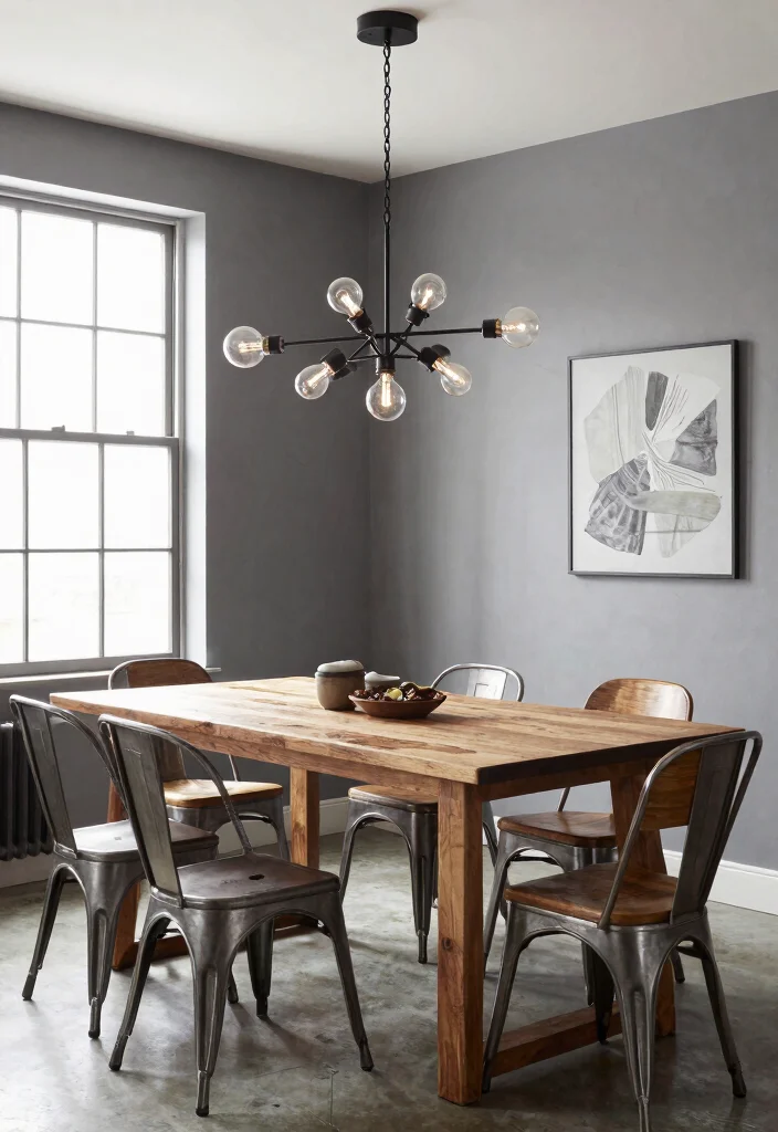 12 Fandelier Ceiling Fan Ideas That Work in Dining Rooms With Low Ceilings - 11. Modern Industrial Fandelier 1