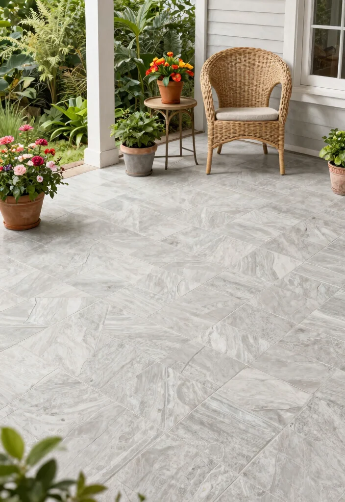 12 Front Porch Tile Ideas That Don't Crack in Freeze-Thaw - 1. Classic Porcelain Tiles 1