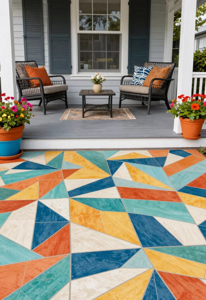12 Front Porch Tile Ideas That Don't Crack in Freeze-Thaw - 10. Peel-and-Stick Vinyl Tiles 1