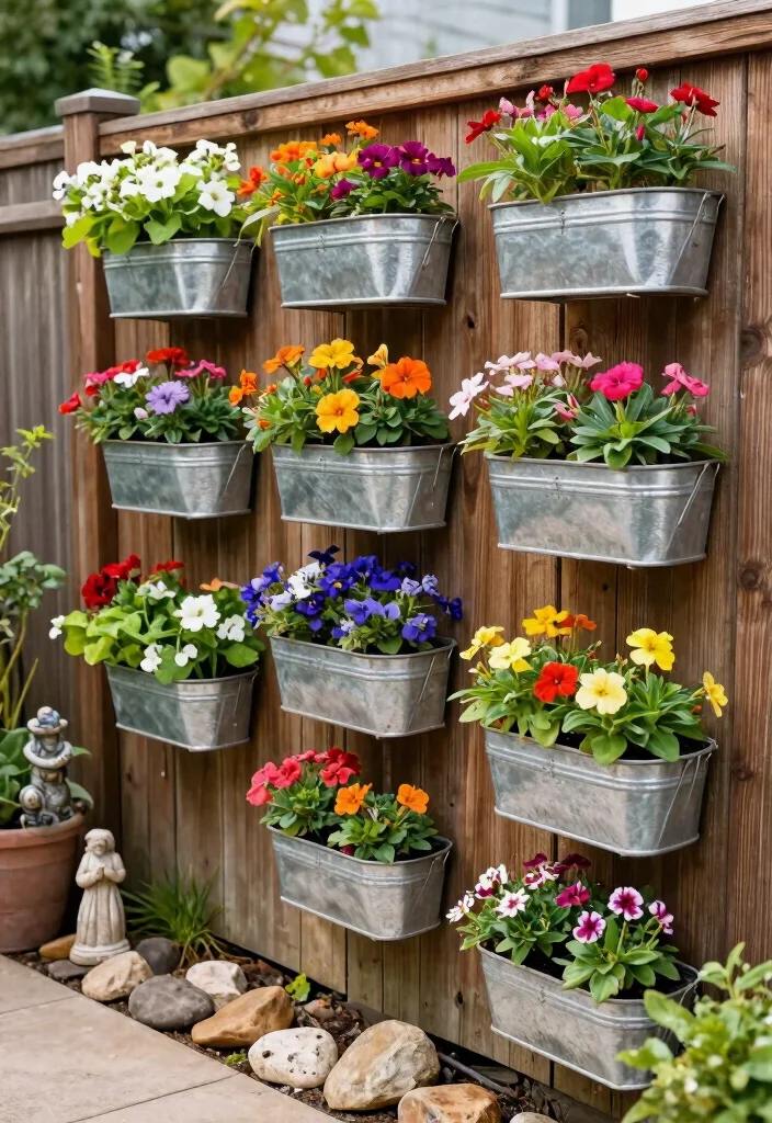 12 Galvanized Planter Concepts That Add Farmhouse Charm on a Budget - 6. Galvanized Planter Wall Art 1