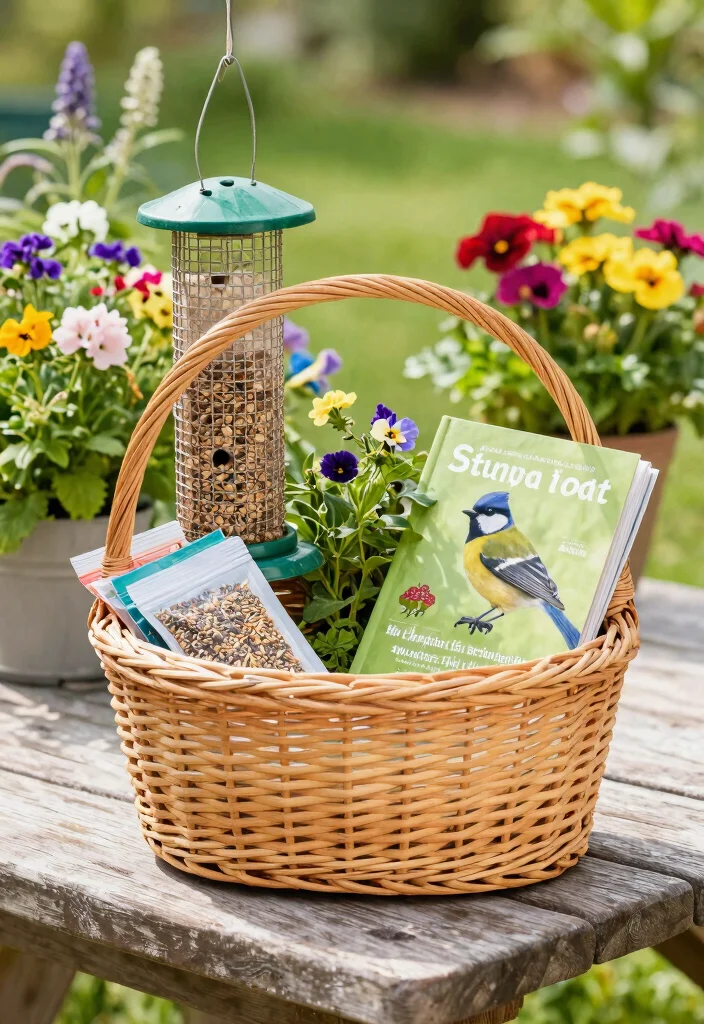 12 Gardening Gift Basket Ideas for Plant Lovers Who Have Everything - 8. Bird-Friendly Gardening Basket 1