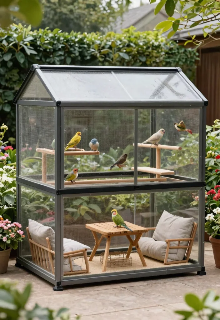 12 Outdoor Aviary Ideas That Protect Birds From Predators and Weather - 10. Multi-Function Bird Enclosures 1