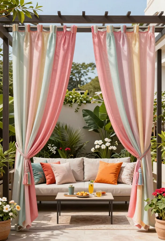 12 Patio Door Coverings That Block Heat Without Blocking Light - 9. Outdoor Curtains: Soft and Stylish 1