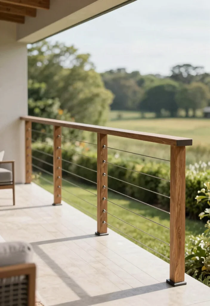 12 Porch Step Railing Ideas That Meet Code and Boost Curb Appeal - 10. Modern Cable Railing 1